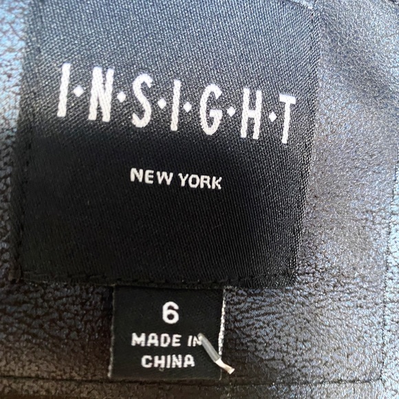 NWT Insight Faux Black Leather Jacket.  Side zipper on left - Picture 5 of 5